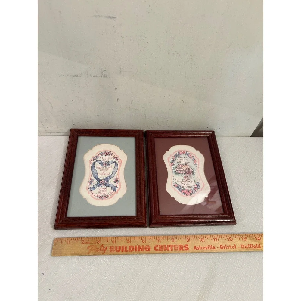 Unbranded Framed Wall Art 6x9 Brown Friendship Home Quotes Set of 2 Unisex